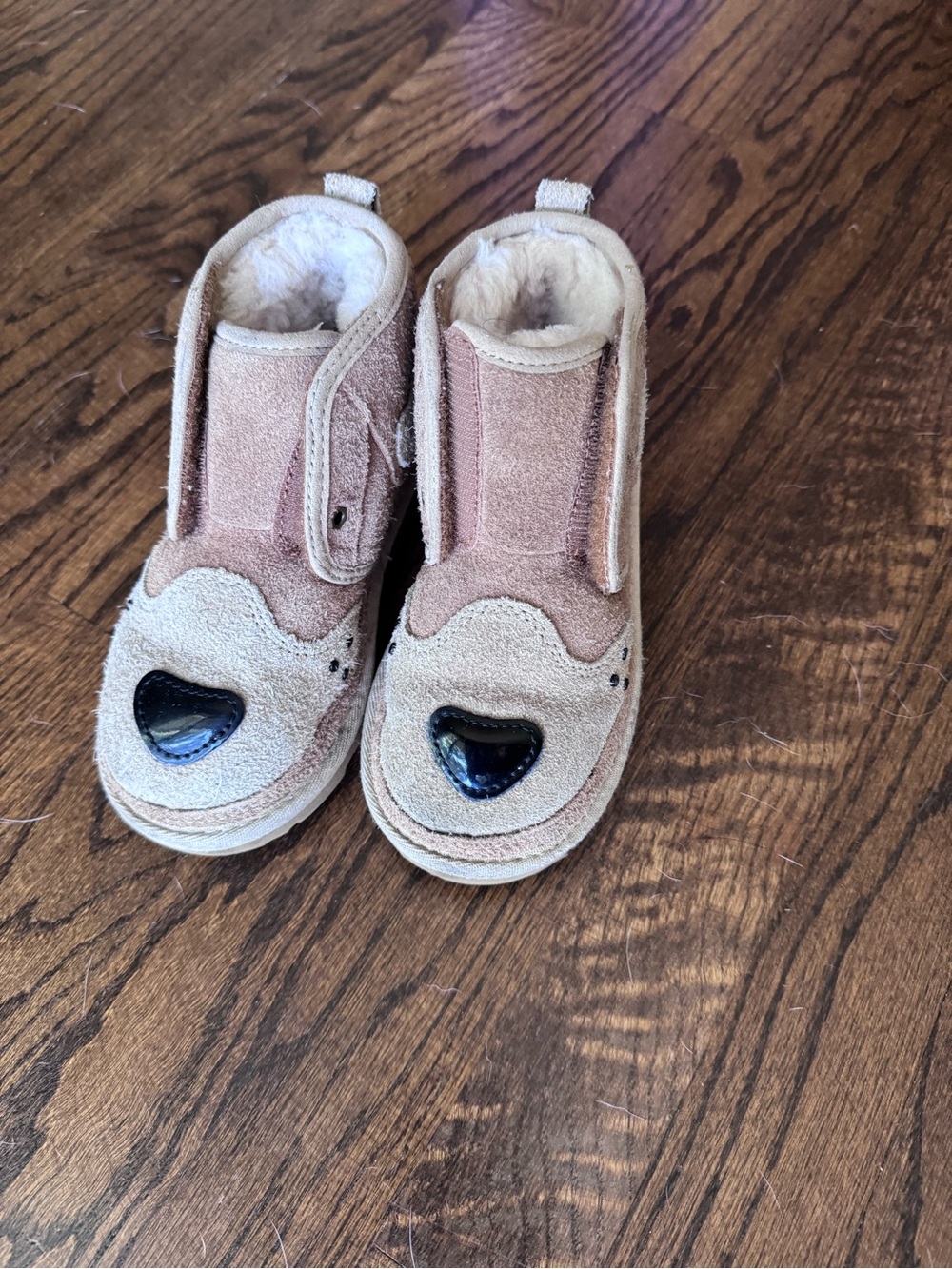 UGG Kids Classic Slip-On Bear Boots in Brown Unisex